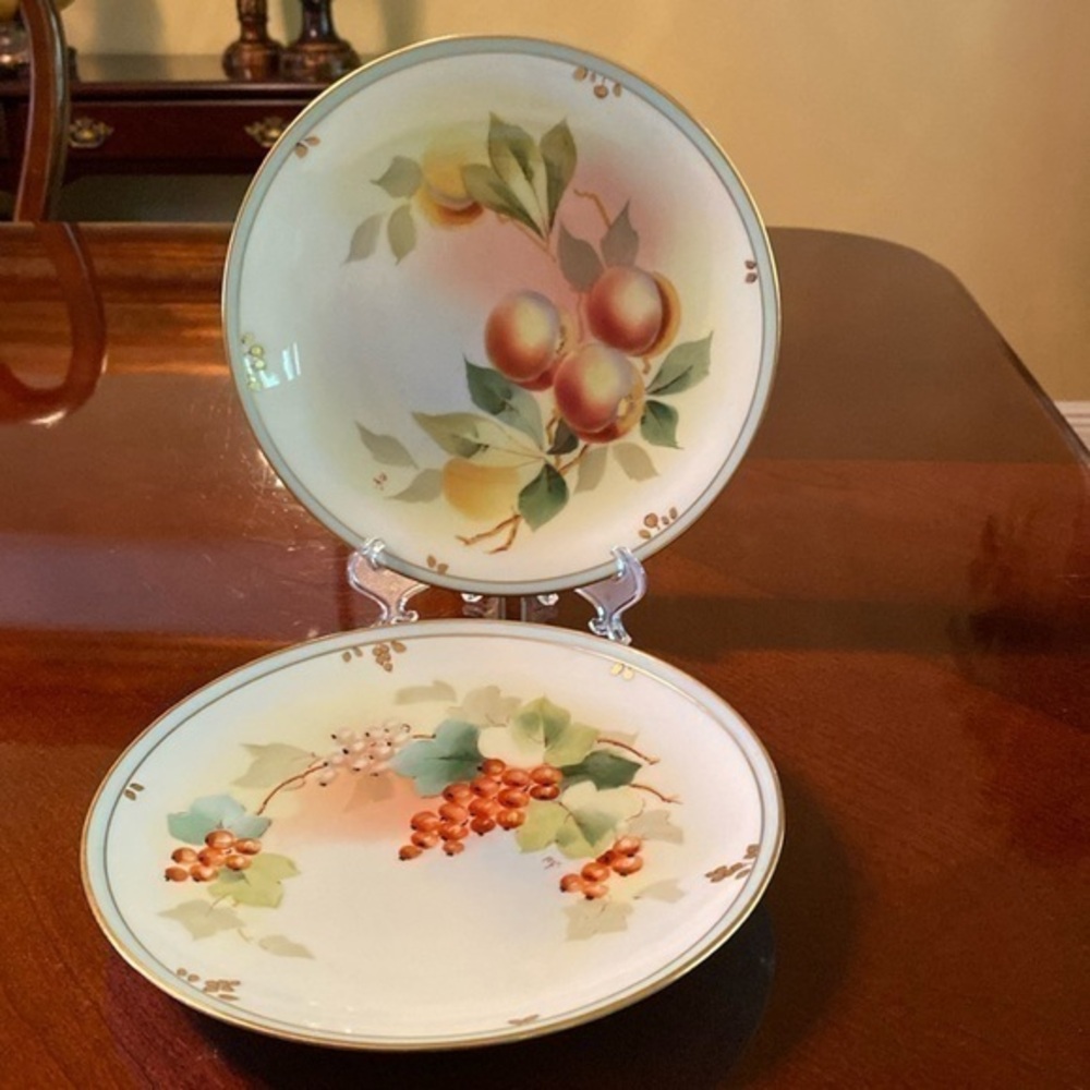 Vintage Handpainted China by Pickard set of 2 plates 8”